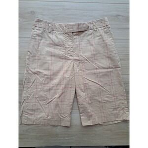 Lizgolf Audra‎ Tan Plaid Golf Shorts Womens Windowpane Pattern size 4